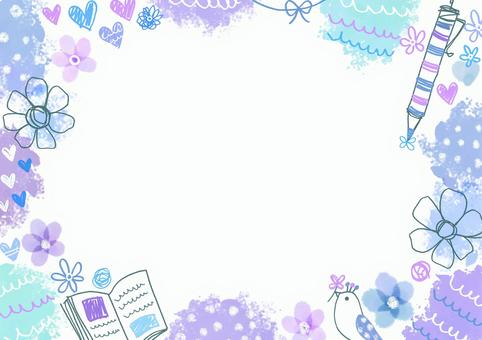 癒しの日記 日記,かわいい,手書き,フレーム,背景のイラスト素材
