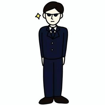 黒スーツの男性 黒スーツの男性 男性,人物,シンプル,サングラス,sp,ガードマン,全身,スーツのイラスト素材