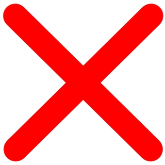 バツ　赤 バツ,赤,間違い,訂正,マーク,アイコン,素材,シンプル,ビジネス,単品のイラスト素材