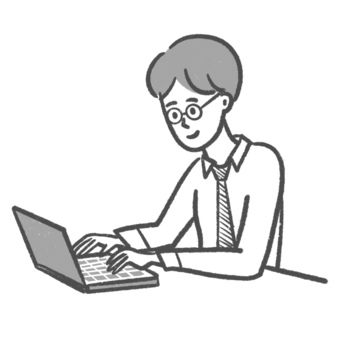 パソコン作業をしている人3 パソコン作業をしている人3 人物,上半身,男性のイラスト素材