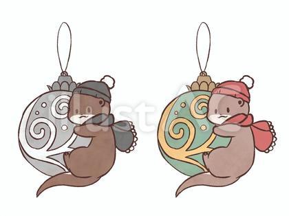 冬のカワウソオーナメント