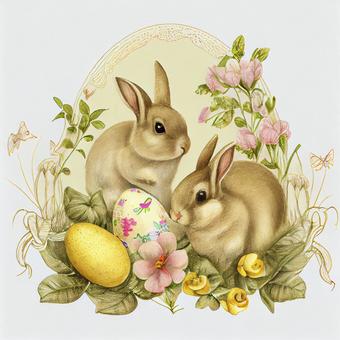 イースターラビット イースターラビット うさぎ,イースター,お祭りのイラスト素材