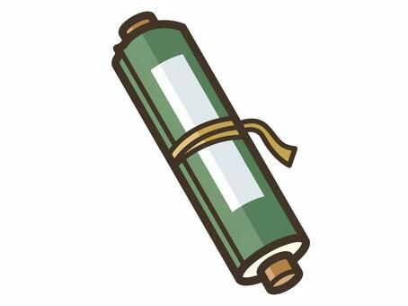 巻物_01 巻物,巻き物,古文書,書物,文書,手紙,和風,伝統,和紙,和柄のイラスト素材