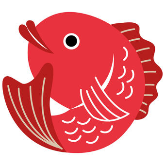 縁起物の鯛のイラスト 鯛,魚,縁起物,お正月,正月,新年,お祝い,祝い,和,和風のイラスト素材