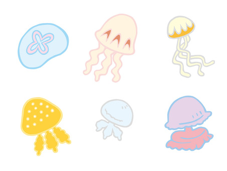 Illustration, sea, july, jellyfish, 