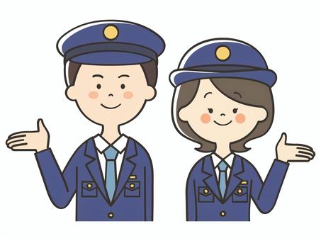 紹介する警察官 紹介,案内,警察官,説明,教える,紹介する,解説,アドバイス,重要,お知らせのイラスト素材