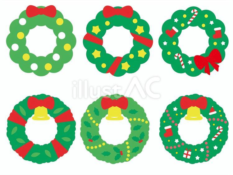 いろんな種類のクリスマスリース クリスマス,リース,冬のイラスト素材