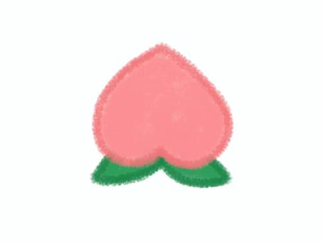ピンクの桃　クレヨン風  桃,果物,桃色,手描き,かわいい,クレヨン,シンプル,ゆるい,やさしい,美味しいのイラスト素材