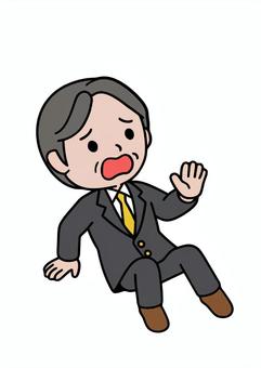 助けを求める男 困惑,絶望,助け,止める,後退り,腰が抜ける,男性,スーツ,ビジネス,会社員のイラスト素材