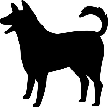 犬 犬,ペット,雑種,吠える,番犬,シルエットのイラスト素材