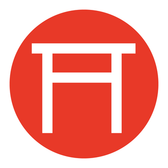 丸神社アイコン_赤 神社,鳥居,マーク,アイコン,地図記号,シンプル,赤,マップ,単体,ワンポイントのイラスト素材