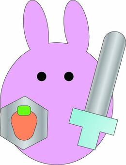 ウサギの戦士 戦士,動物,ウサギ,かわいい,ふるふわ,ピンクのイラスト素材