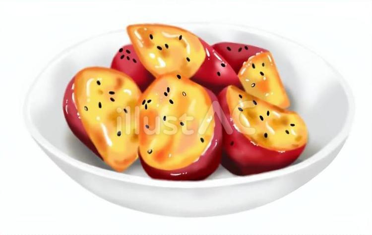秋の味覚　サツマイモのイラスト　大学芋 大学芋,さつまいも,根菜のイラスト素材