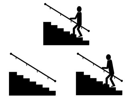 階段マーク 階段,段,セット,マーク,人,人物,標識,デザイン,案内,目印のイラスト素材