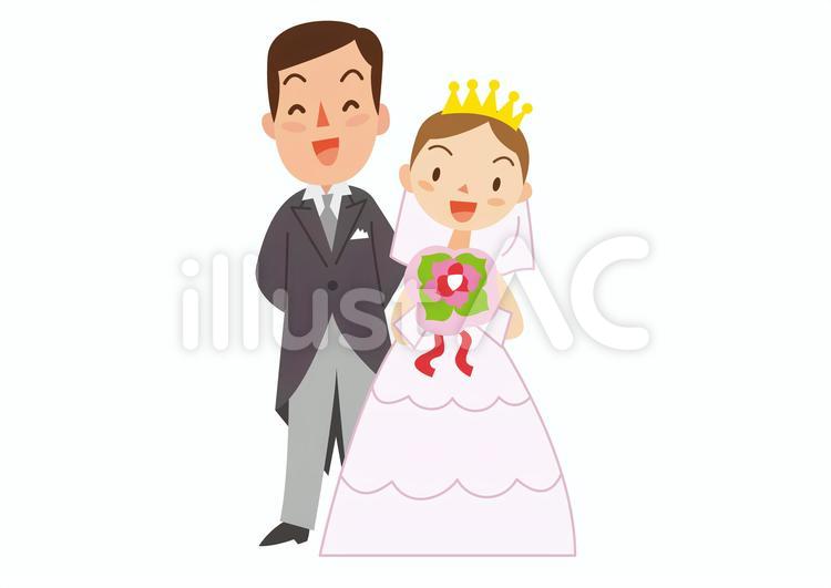 ウエディング　新郎新婦 ウエディング,新郎,新婦のイラスト素材
