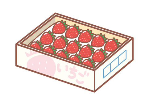 たくさん入った箱入りいちご いちご,たくさん,果物,箱入り,出荷のイラスト素材