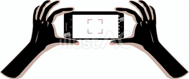スマホ　撮影　　 スマホ,携帯,手のイラスト素材
