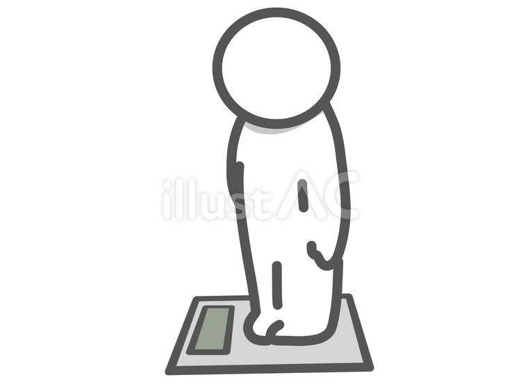 体重計に乗る 体重計,乗る,身体測定のイラスト素材