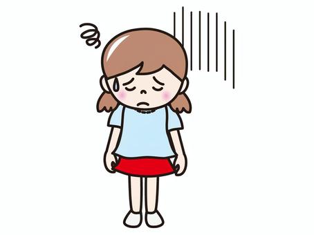 小学生女子(ちーん） 人物,女子,小学生,こども,がっがりのイラスト素材