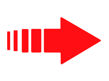 矢印・徐行・徐々に ビジネス,赤,前進,矢印,徐行,方向,右側,ゆっくり,進行方向,断続のイラスト素材