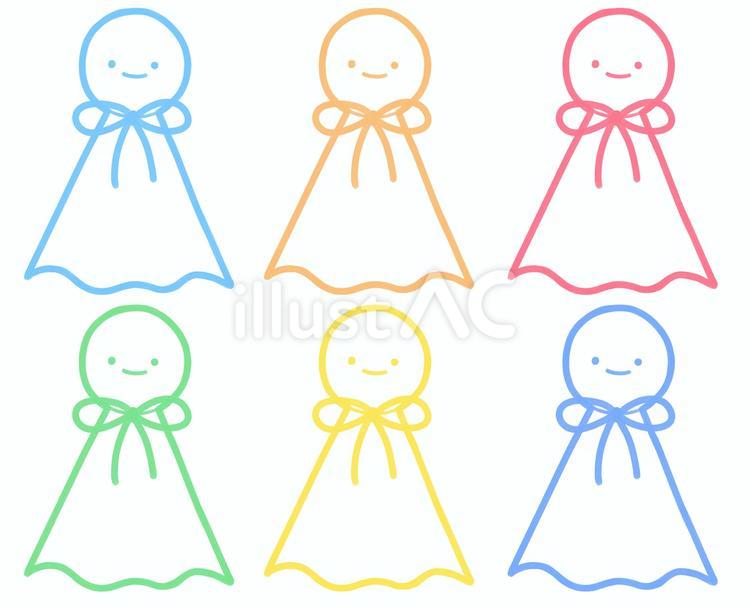 てるてる坊主 てるてる坊主,梅雨,梅雨明けのイラスト素材