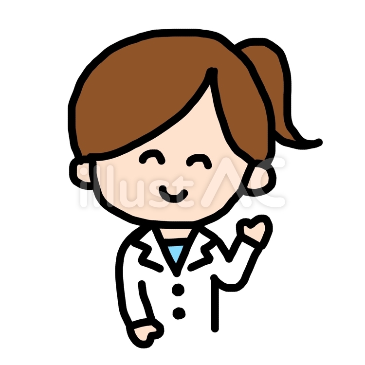 笑顔の白衣を着た女性 白衣,医者,女医のイラスト素材