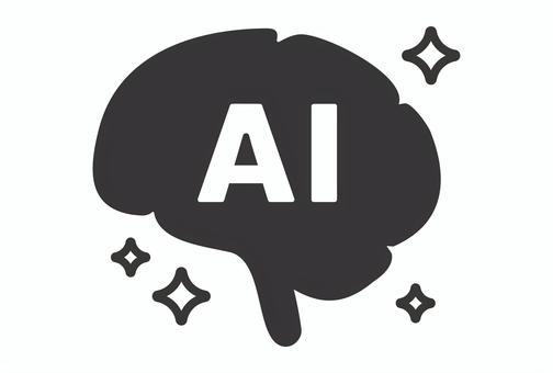 人工知能（AI）のイメージイラスト３ 人工知能,ai,イメージ,簡単,リアル,かっこいい,おしゃれ,オシャレ,脳,シルエットのイラスト素材