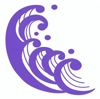 海や波の版画風イラスト 海,波,しぶき,水,版画,スタンプ,シルエット,単色,はんこ,イラストのイラスト素材