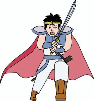 勇者 勇者,戦士,主人公,ファンタジー,ゲーム,剣,鎧,男,線画のイラスト素材