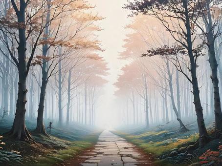 Illustration of a tree-lined street background, JPG Illustration of a tree-lined street background, tree trees, natural, trees, JPG