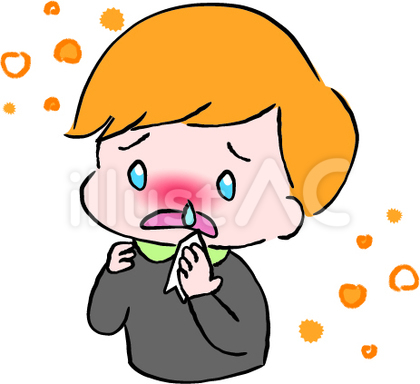 花粉症で鼻水が止まらない外国人の男の子