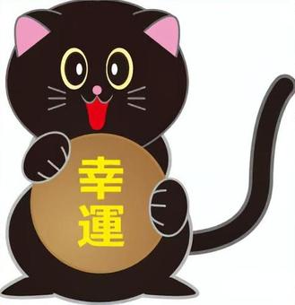 幸運の小判を持つ黒猫 幸運,猫,小判,黒,縁起,可愛いのイラスト素材