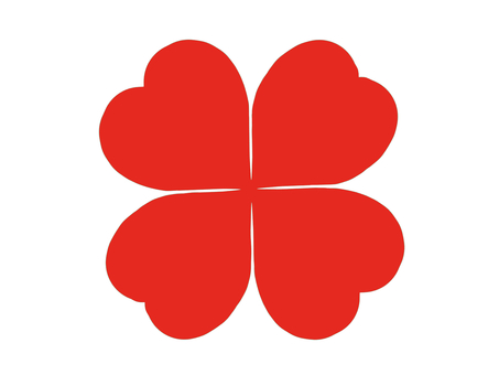 Happy four-leaf clover, red, icon, , JPG and PNG