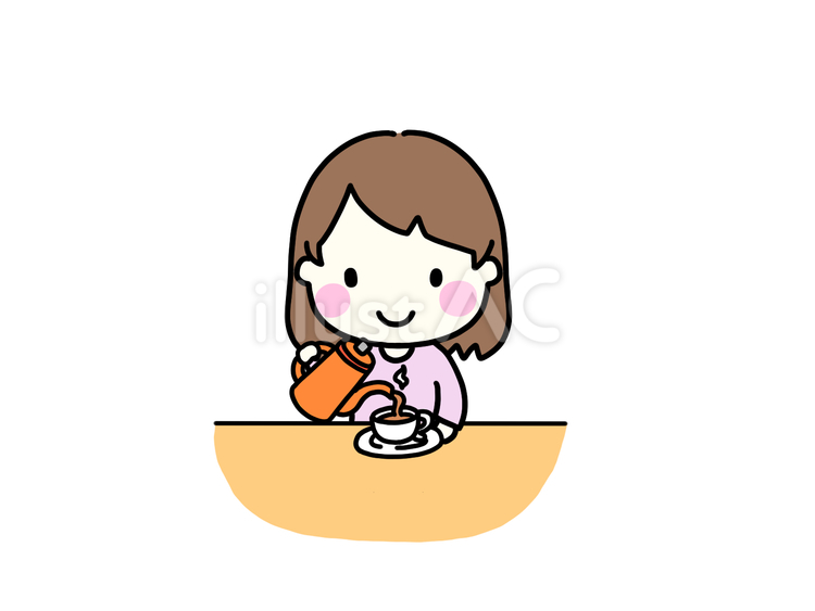 お茶をいれる お茶,紅茶,ティーカップのイラスト素材
