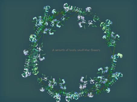  子てまり草のリース 子てまり草,フレーム,円形,リース,文字あり,背景色ありのイラスト素材
