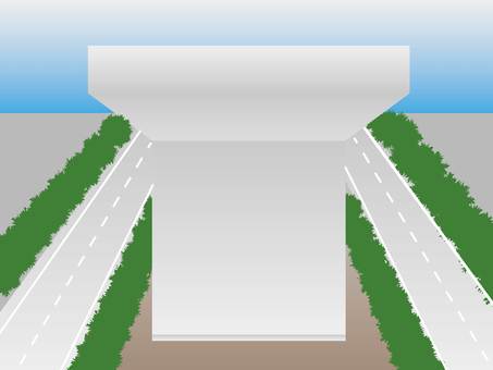 橋梁と側道 橋梁,橋脚,下部,側道,工事,風景のイラスト素材