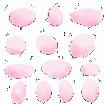 水彩のかわいいフキダシ 吹き出し,フキダシ,赤色,ピンク,グラフィック,水彩,フレーム,セット,バリエーション,イラストのイラスト素材