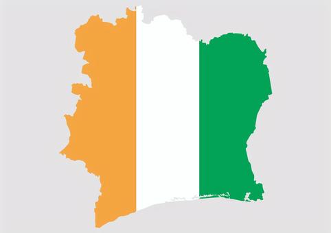 コートジボワールの地図（国旗柄） コートジボワール,地図,国旗,外国,海外,地理,土地,国土,地形,世界のイラスト素材