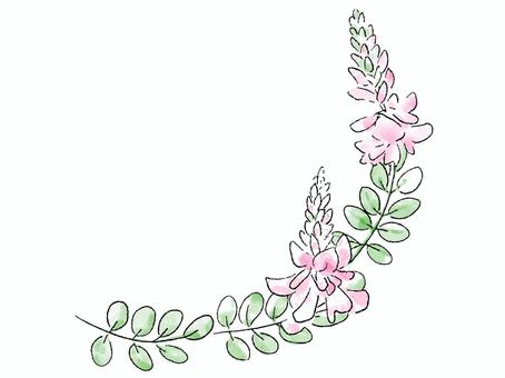 コマつなぎの花（水彩・絵本風） コマつなぎ,花,フレーム,夏,かわいい,キレイ,手描き,手書き,水彩,絵本風のイラスト素材