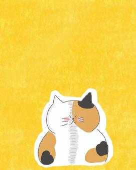 圧力をかける三毛猫ちゃん 三毛猫,かわいい,圧,圧力,怖い,怒る,不満,不服,文句,不機嫌のイラスト素材