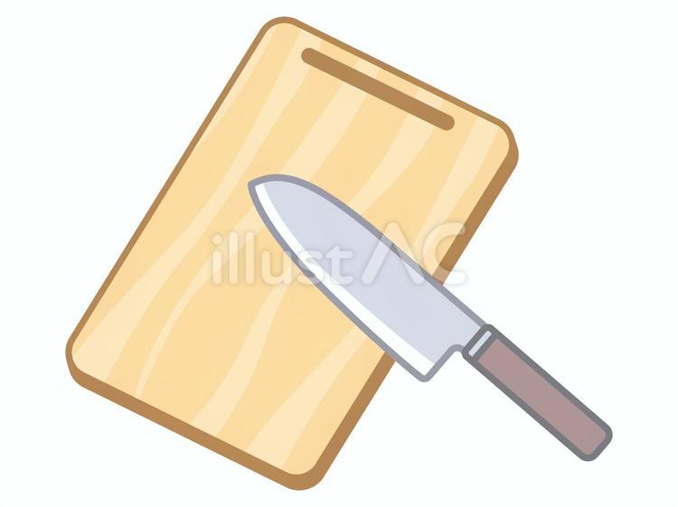 まな板と包丁 まな板,木製,木のイラスト素材