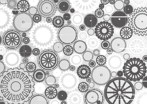 スタイリッシュな歯車とテクノロジーの背景 ビジネス,歯車,テクノロジー,グリッド,ライン,スタイリッシュ,モノトーン,背景のイラスト素材
