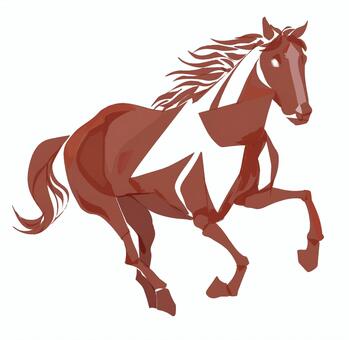 スタイリッシュな赤い馬の年賀状イラスト 馬,年賀状,午年,スタイリッシュ,干支,干支イラスト,2026,2026年,令和8年,躍動感のイラスト素材