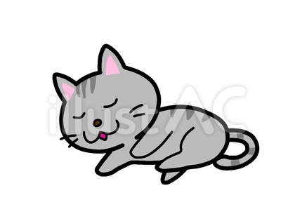イラスト素材:寝るサバトラ猫 1