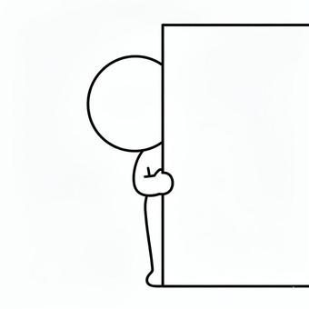 のぞく棒人間 棒人間,人,シルエット,人間,覗く,のぞく,見る,隠れるのイラスト素材