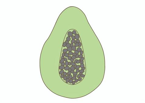 Illustration, blue papaya, fruits, food, 