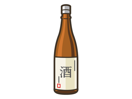 日本酒_02 日本酒,お酒,酒,飲み物,一升瓶,酒瓶,清酒,和酒,アルコール,伝統のイラスト素材