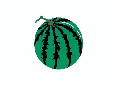 スイカ 西瓜,果物,食べ物,夏,丸いのイラスト素材