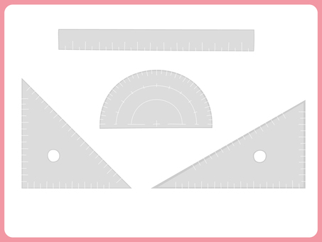 文具_定規セット（線なし） 定規,三角定規,分度器,文具,文房具,stationery,学校,算数,筆記用具,製図のイラスト素材