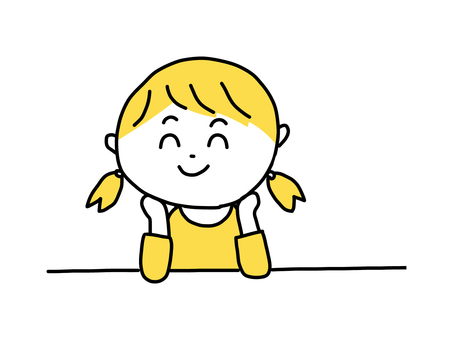にこにこ笑う女の子 女の子,女子,笑う,ニコニコ,微笑む,楽しい,キッズ,子供,人物,幼児のイラスト素材